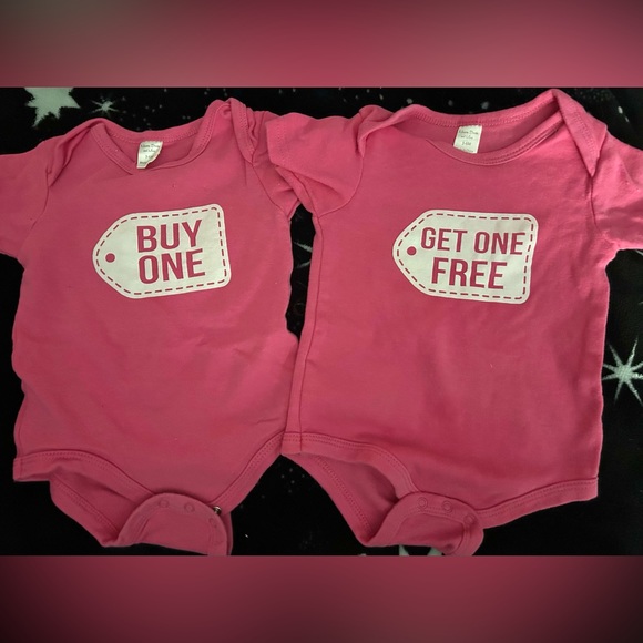 Buy One, Get One Free - Set of 2 Pink Onesies for Twin Girls (3-6 Months) - Picture 1 of 1